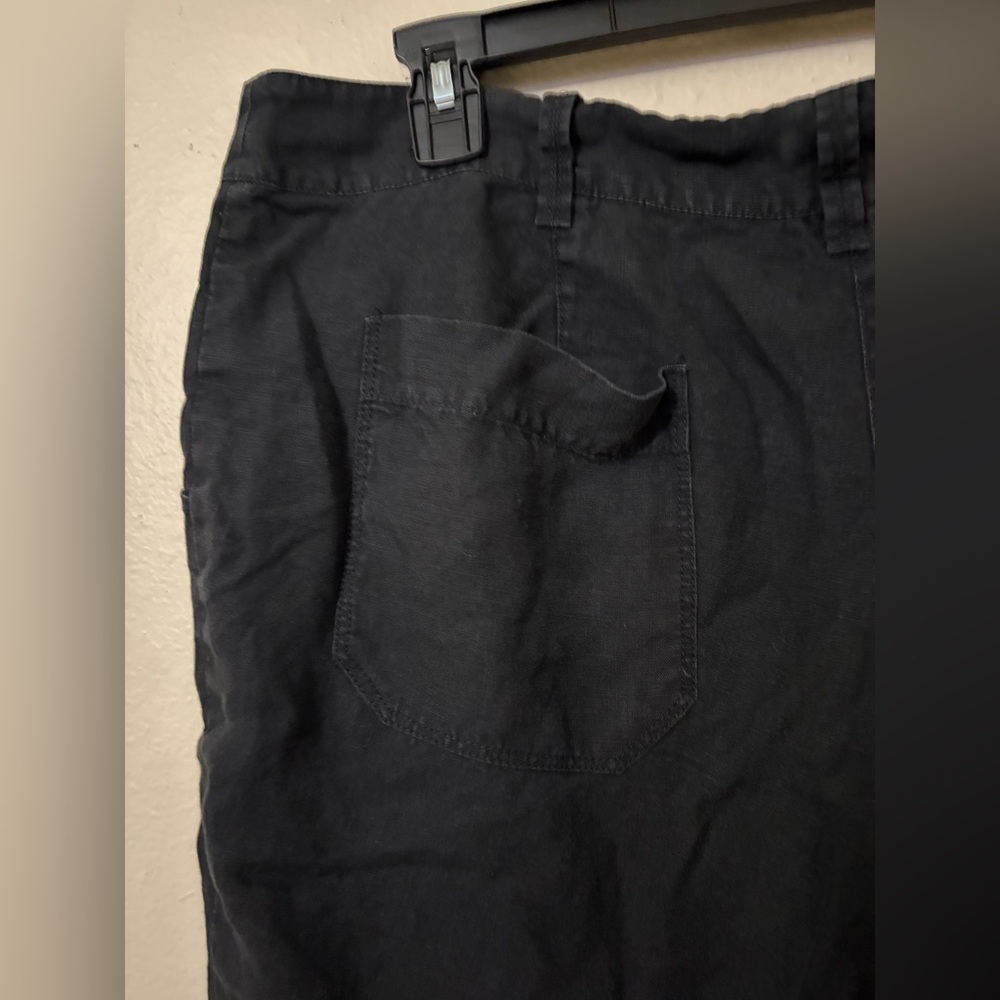 Women's Black Casual Linen-Blend Shorts-Eileen Fisher - Picture 5 of 7